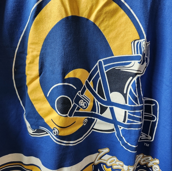 1985 NFL LA RAMS Vintage Bold Gold Royal Tshirt By SALEM - Picture 5 of 11
